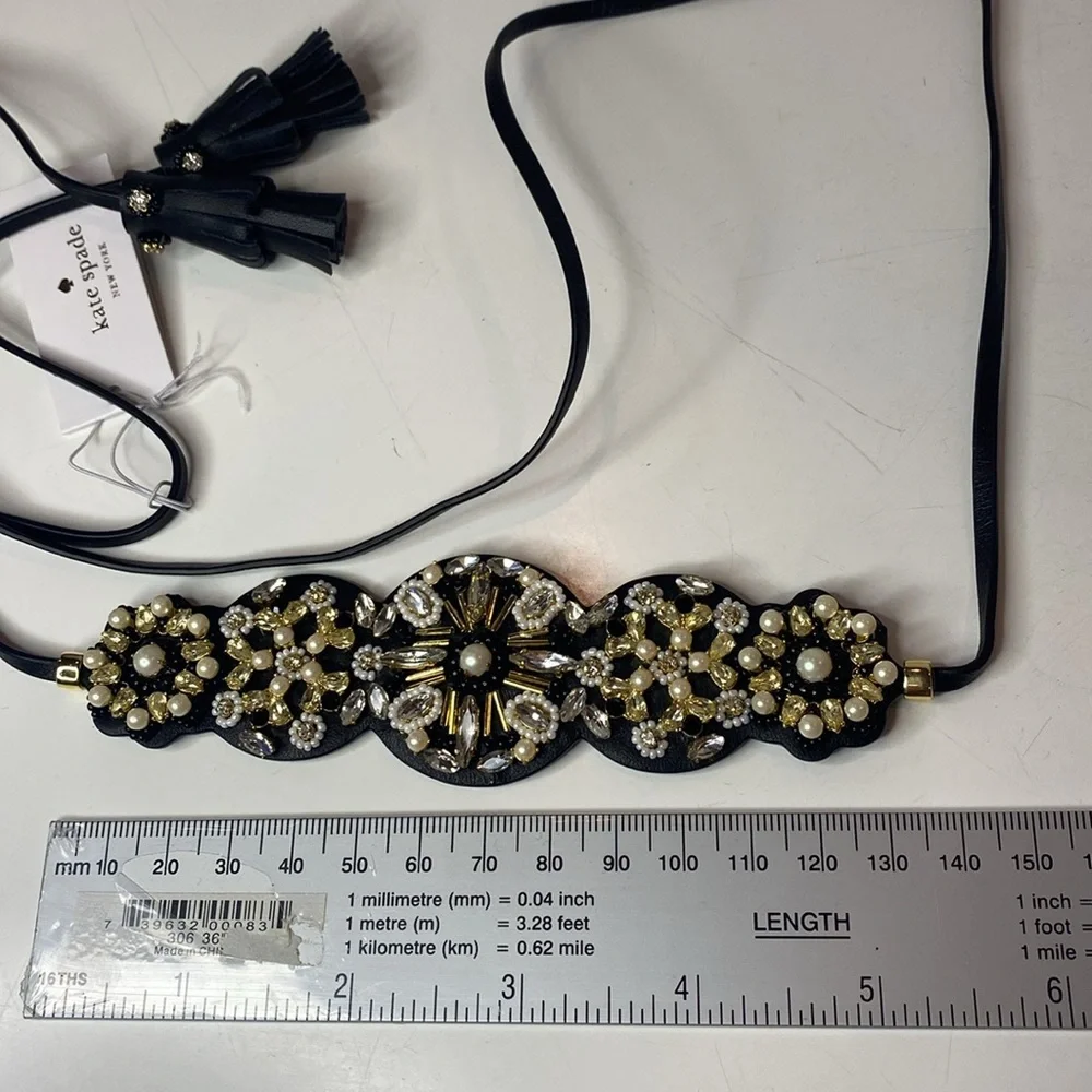 kate spade Belt: desert garden gemstone & leather headband choker or belt NWT - Picture 7 of 13